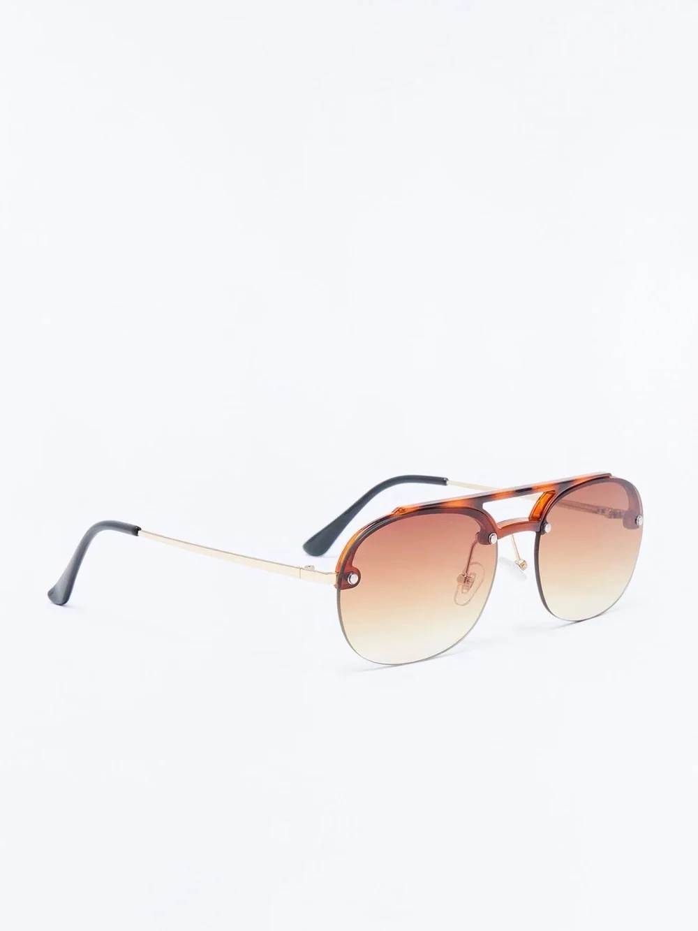 Fashion Nova Brown Gradient Aviator Sunglasses